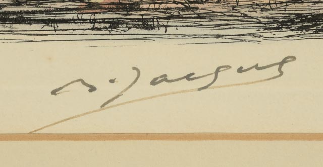 Maurice Jacque Hand-Colored Etching