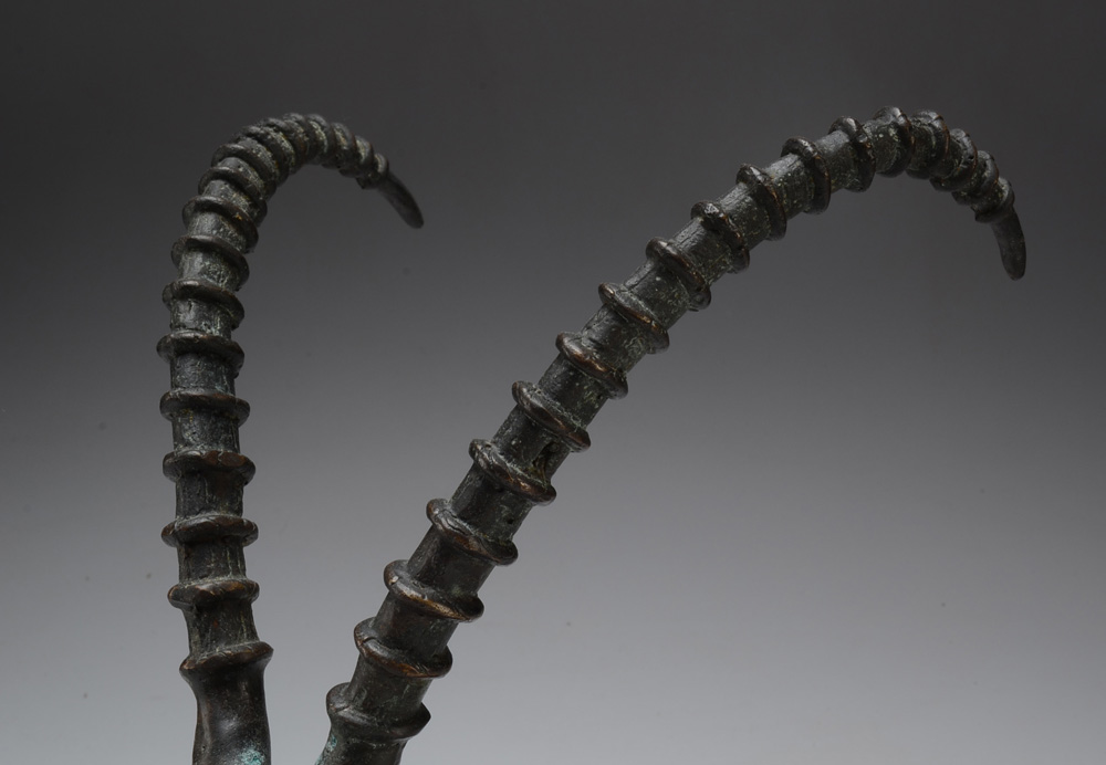 Antique Brass Statue of Recumbent Antelope