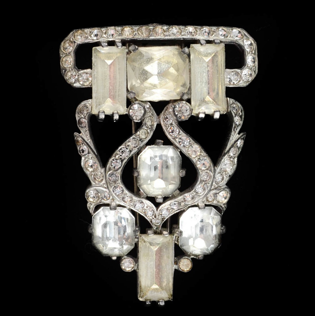 1940s Vintage Eisenberg Original Fur Clip with Rhinestones