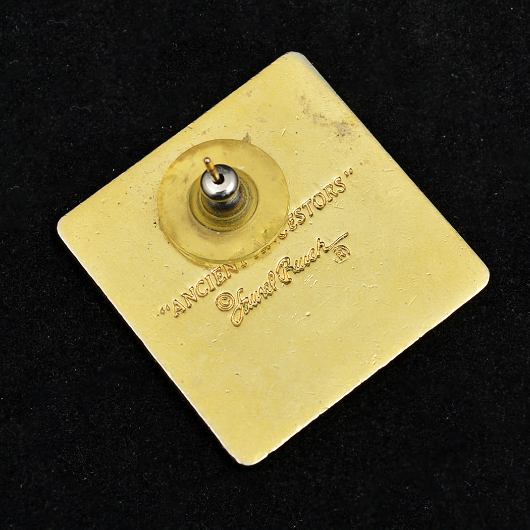 Laurel Burch Signed Enameled Earrings and Pin