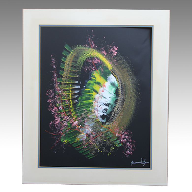 Acrylic Painting on Black Matte Acrylic Sheet