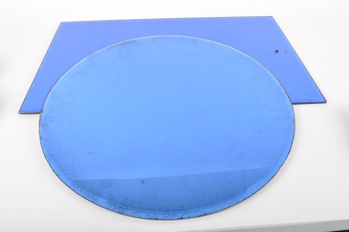 Cobalt Blue Vanity Glass and Art Deco Vanity Items