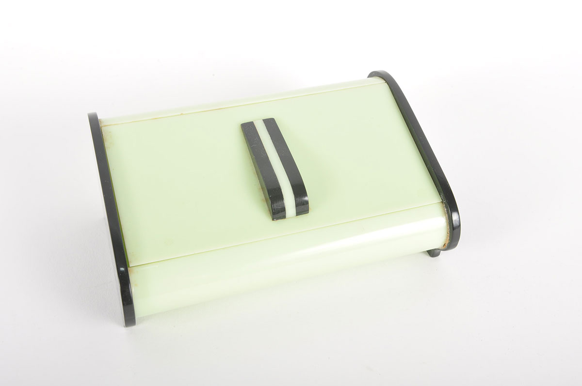 Cobalt Blue Vanity Glass and Art Deco Vanity Items