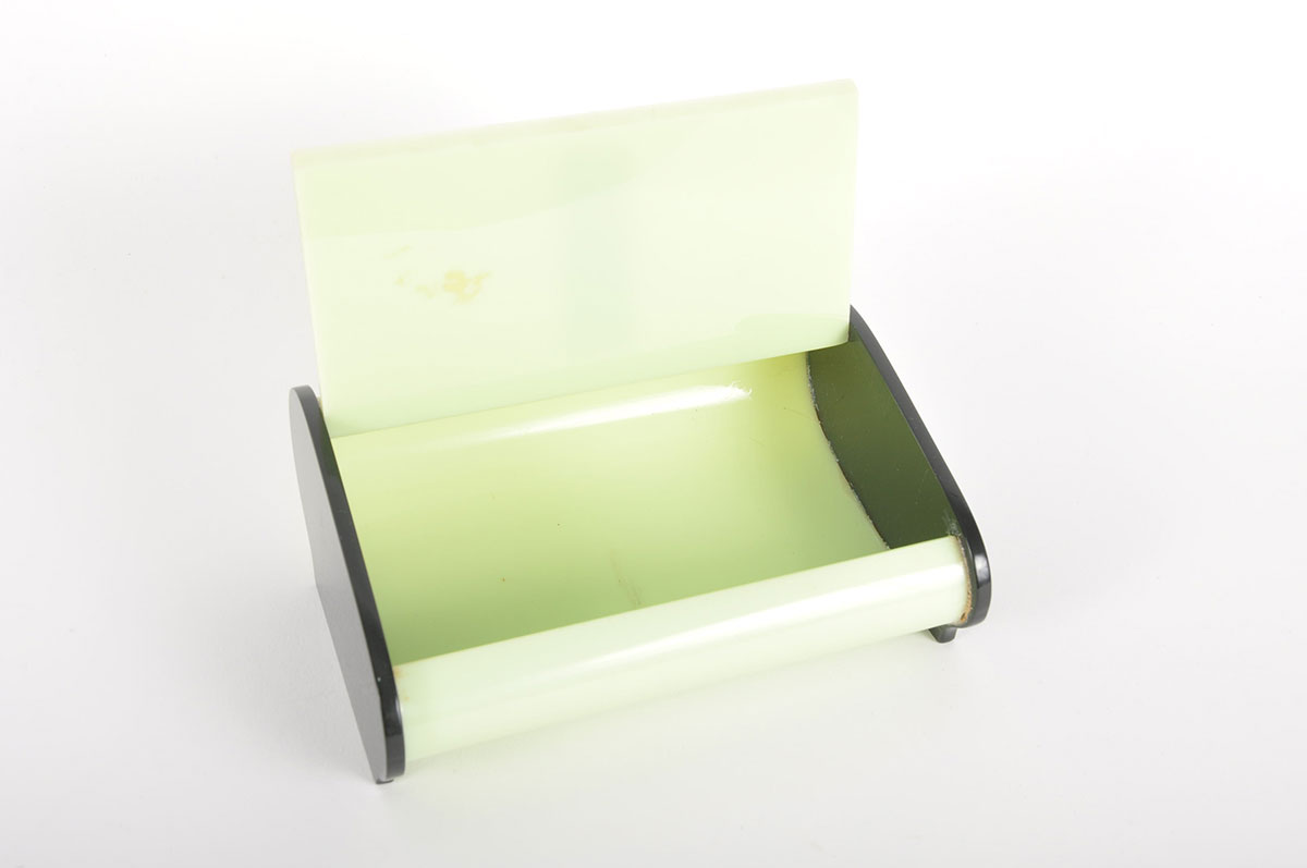 Cobalt Blue Vanity Glass and Art Deco Vanity Items