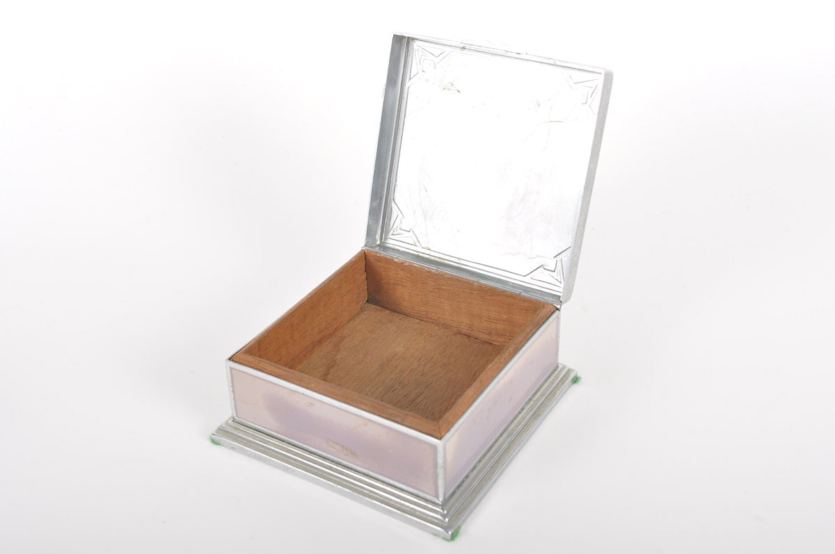 Cobalt Blue Vanity Glass and Art Deco Vanity Items