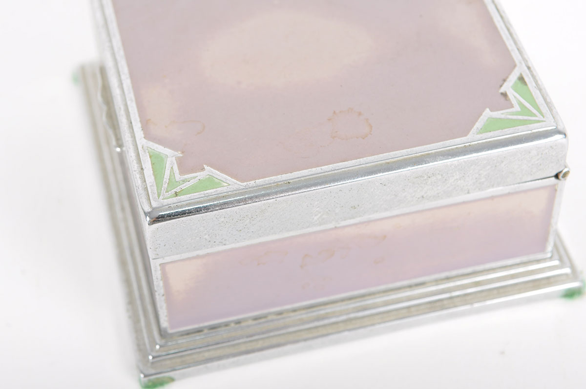 Cobalt Blue Vanity Glass and Art Deco Vanity Items