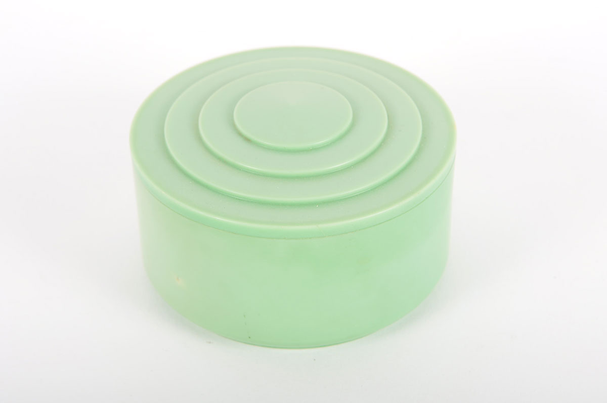 Cobalt Blue Vanity Glass and Art Deco Vanity Items