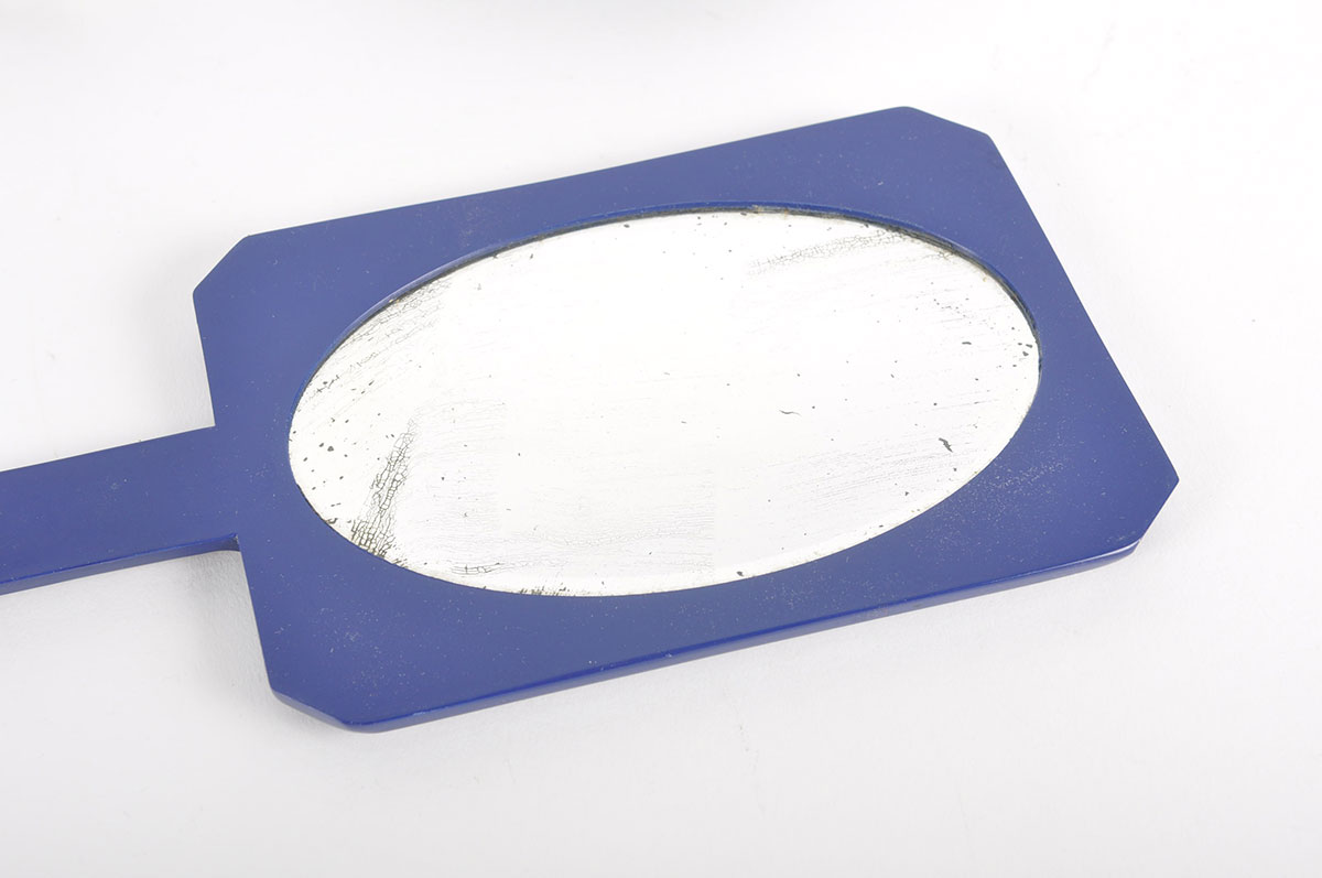 Cobalt Blue Vanity Glass and Art Deco Vanity Items