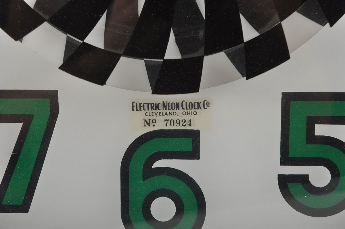 Oversized Electric Neon Clock Co. Vintage Round Wall Clock