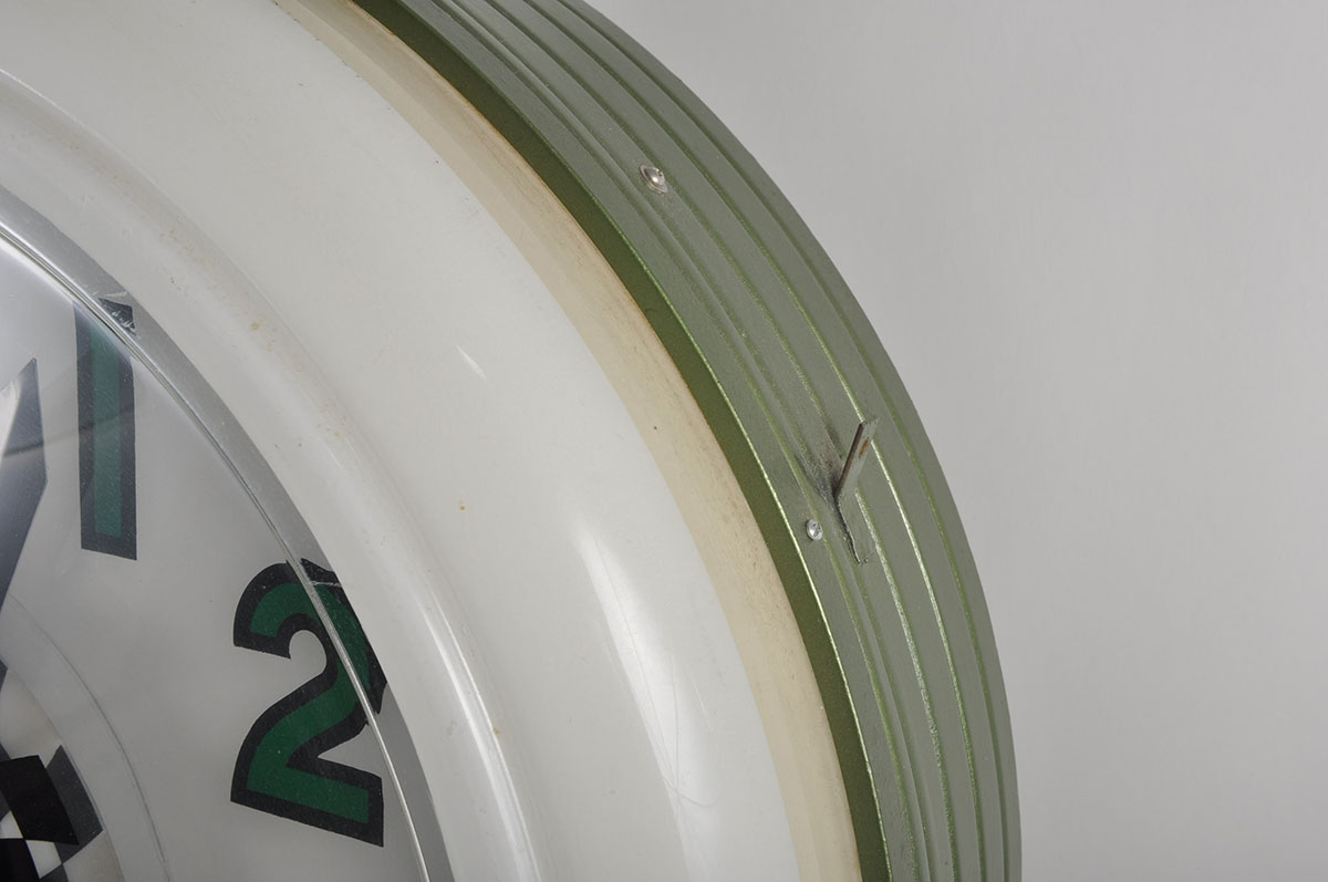 Oversized Electric Neon Clock Co. Vintage Round Wall Clock