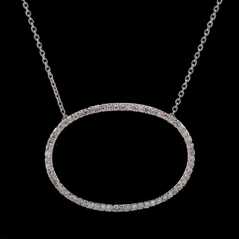 Effy 14K White Gold and Diamond "Floating Pendant" Necklace