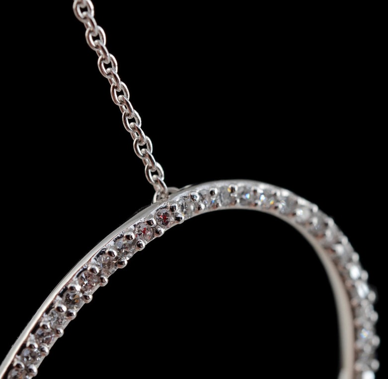 Effy 14K White Gold and Diamond "Floating Pendant" Necklace