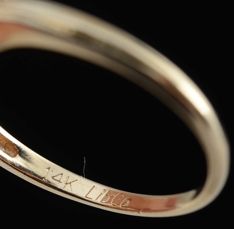 14K Yellow Gold Blue Sapphire and Diamond Ring