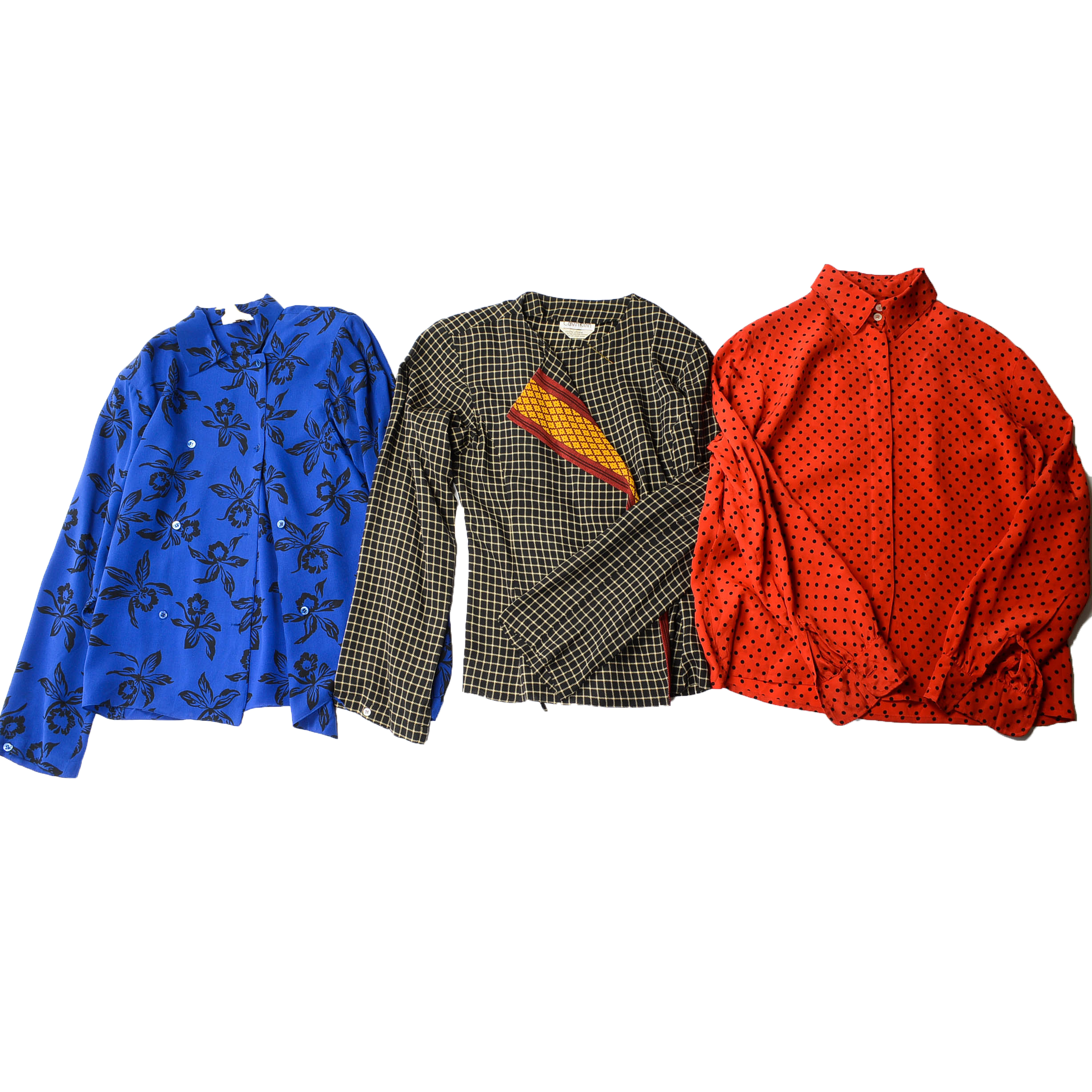 Collection of Women's Vintage Silk Calvin Klein Blouses