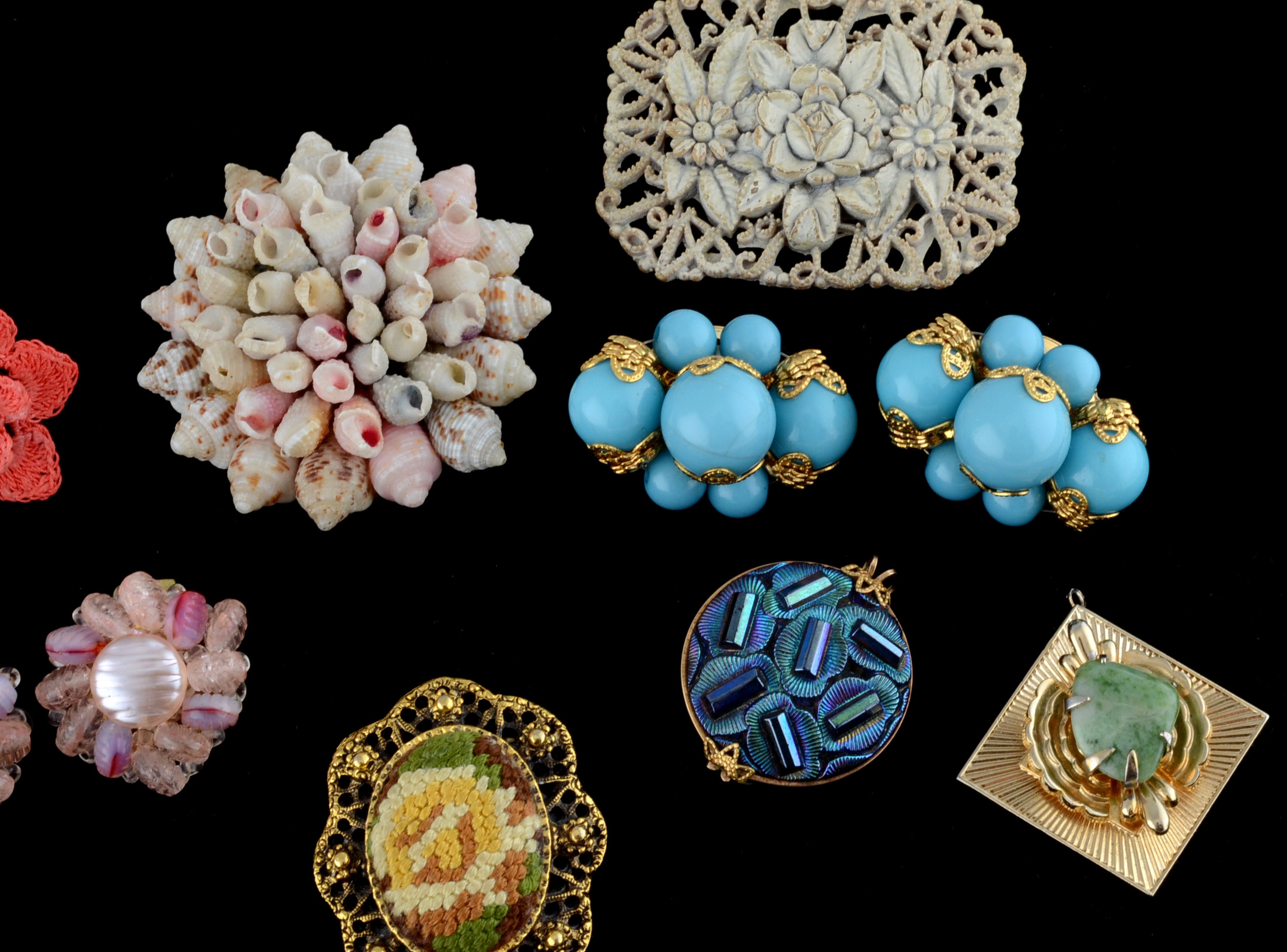 Vintage Earrings, Brooches and Necklace