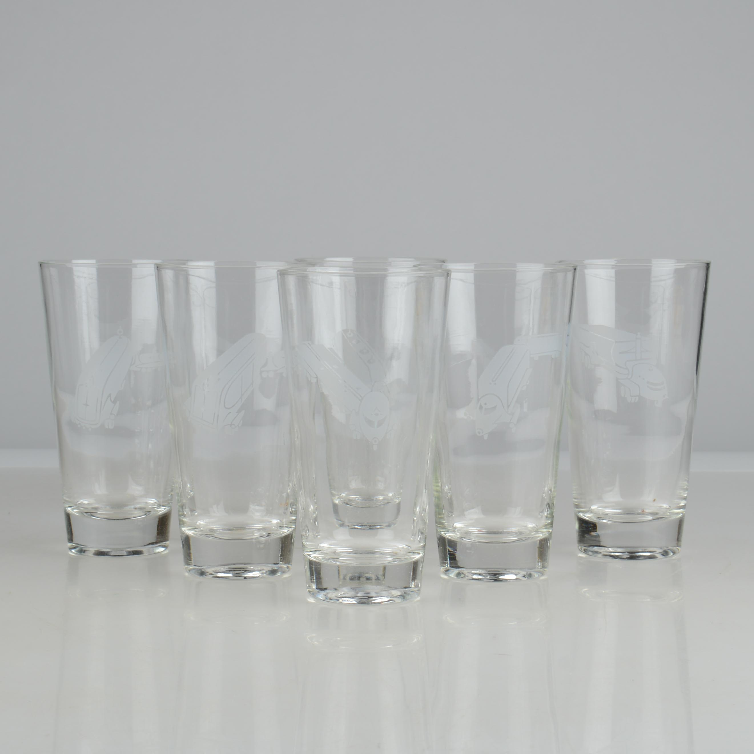 Vintage Trailmobile Drinking Glasses