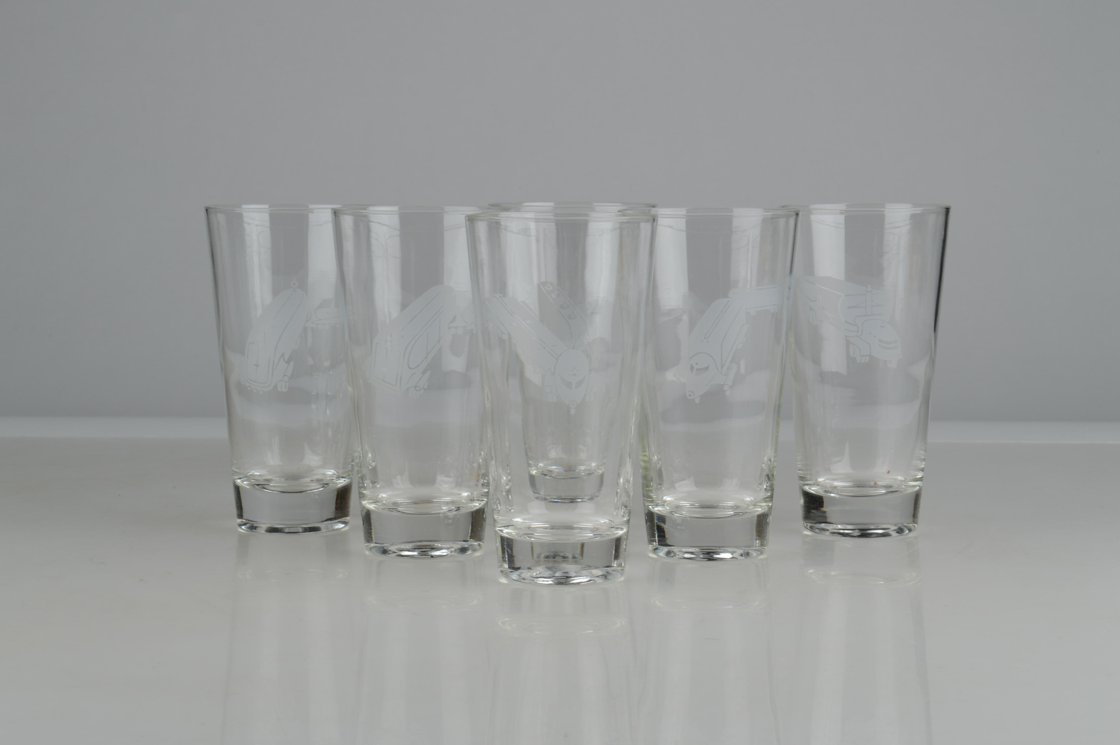 Vintage Trailmobile Drinking Glasses