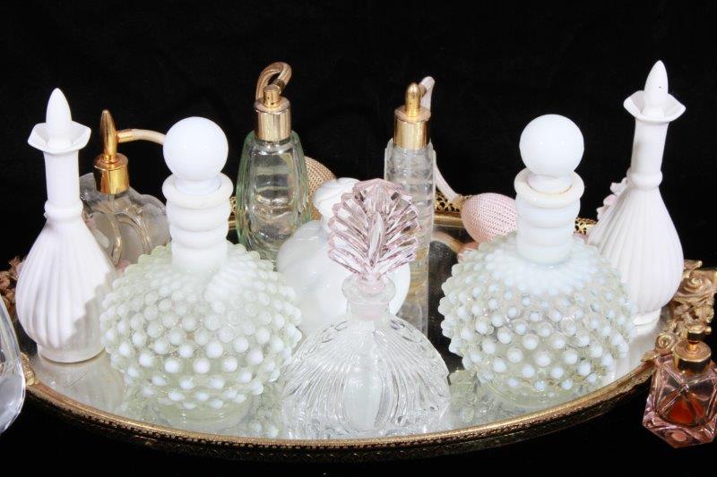 Grouping of Vintage Glass Perfume Bottles and Atomizers
