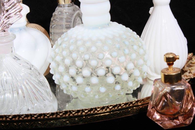 Grouping of Vintage Glass Perfume Bottles and Atomizers