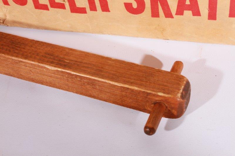 Vintage Wagon with Blocks and Globe Roller Skates