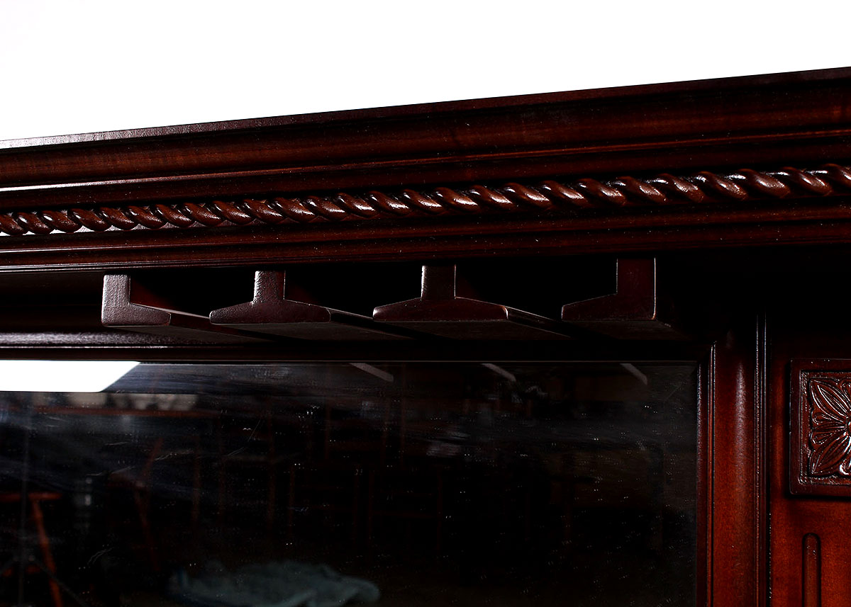 Bar Back Mirror with Wine Glass Hangers