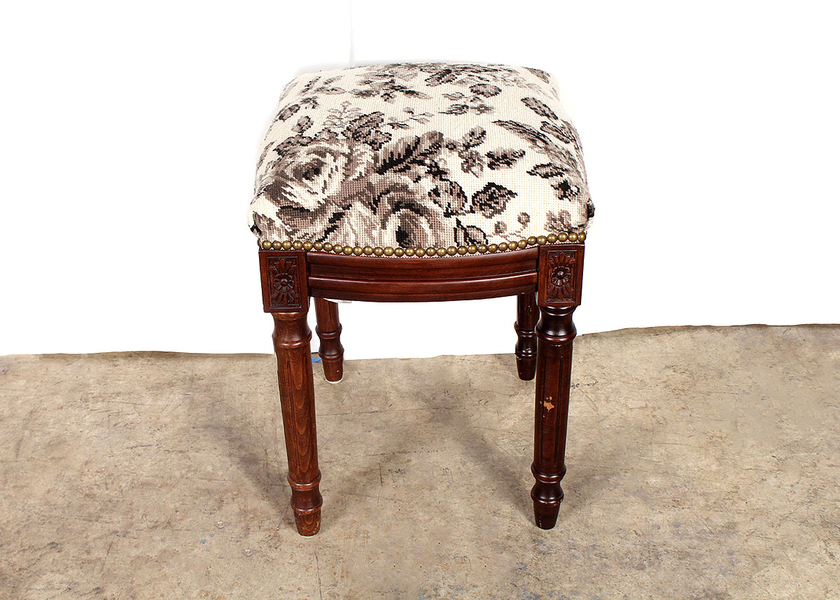 Stool with Handstitched Cushion