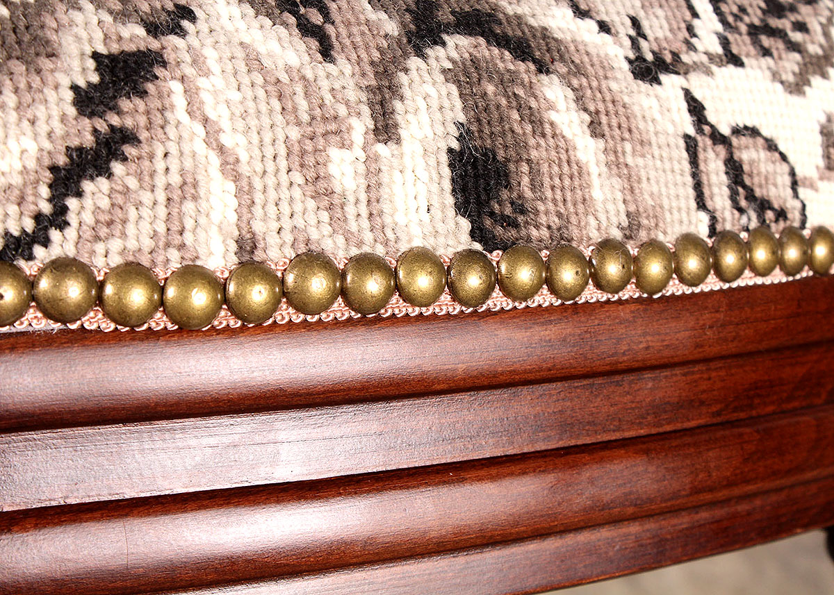 Stool with Handstitched Cushion