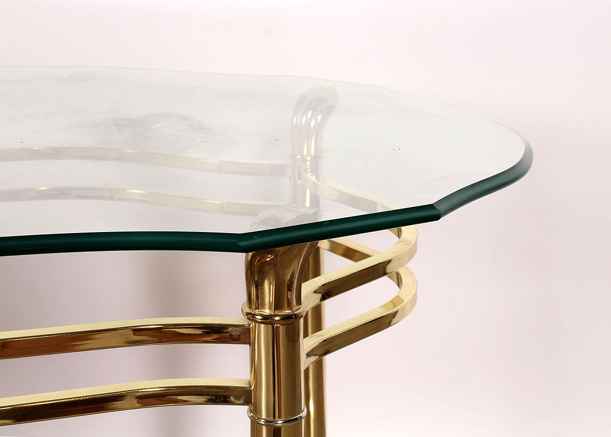 Pair of Contemporary Glass Top Side Tables