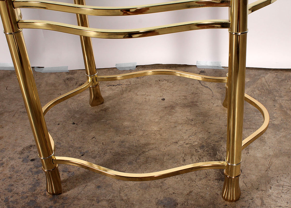 Pair of Contemporary Glass Top Side Tables