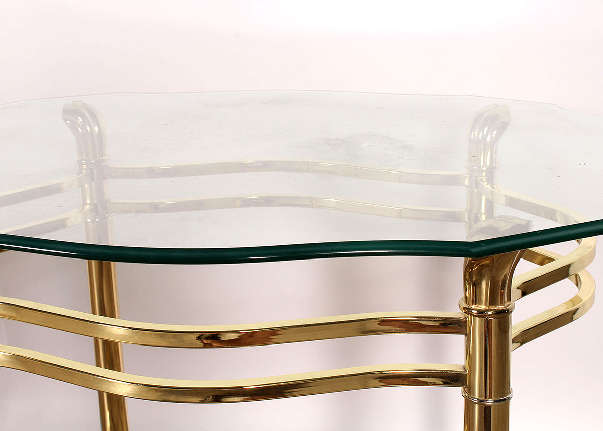 Pair of Contemporary Glass Top Side Tables