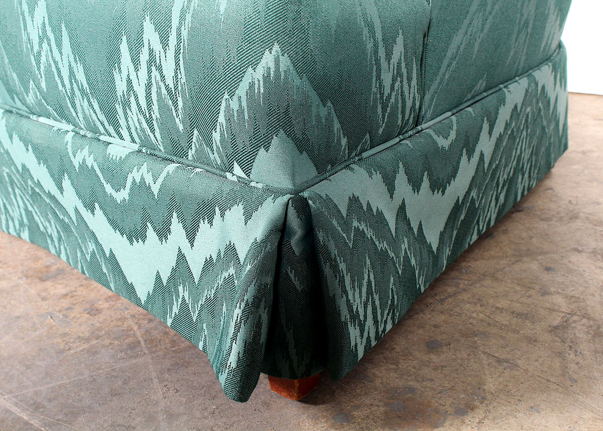 Green Pintuck Armchair with Accent Pillow