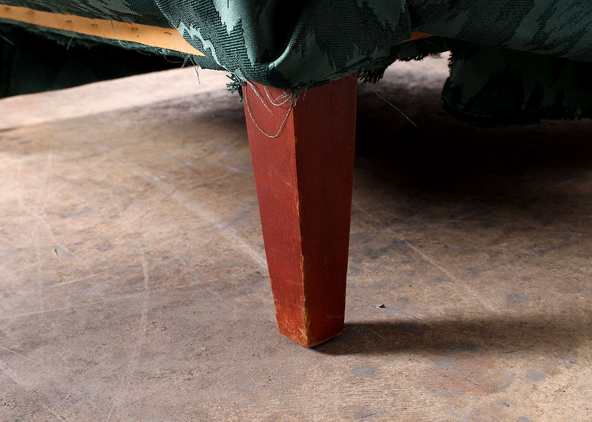 Green Pintuck Armchair with Accent Pillow