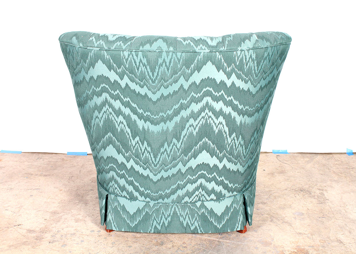 Green Pintuck Armchair with Accent Pillow