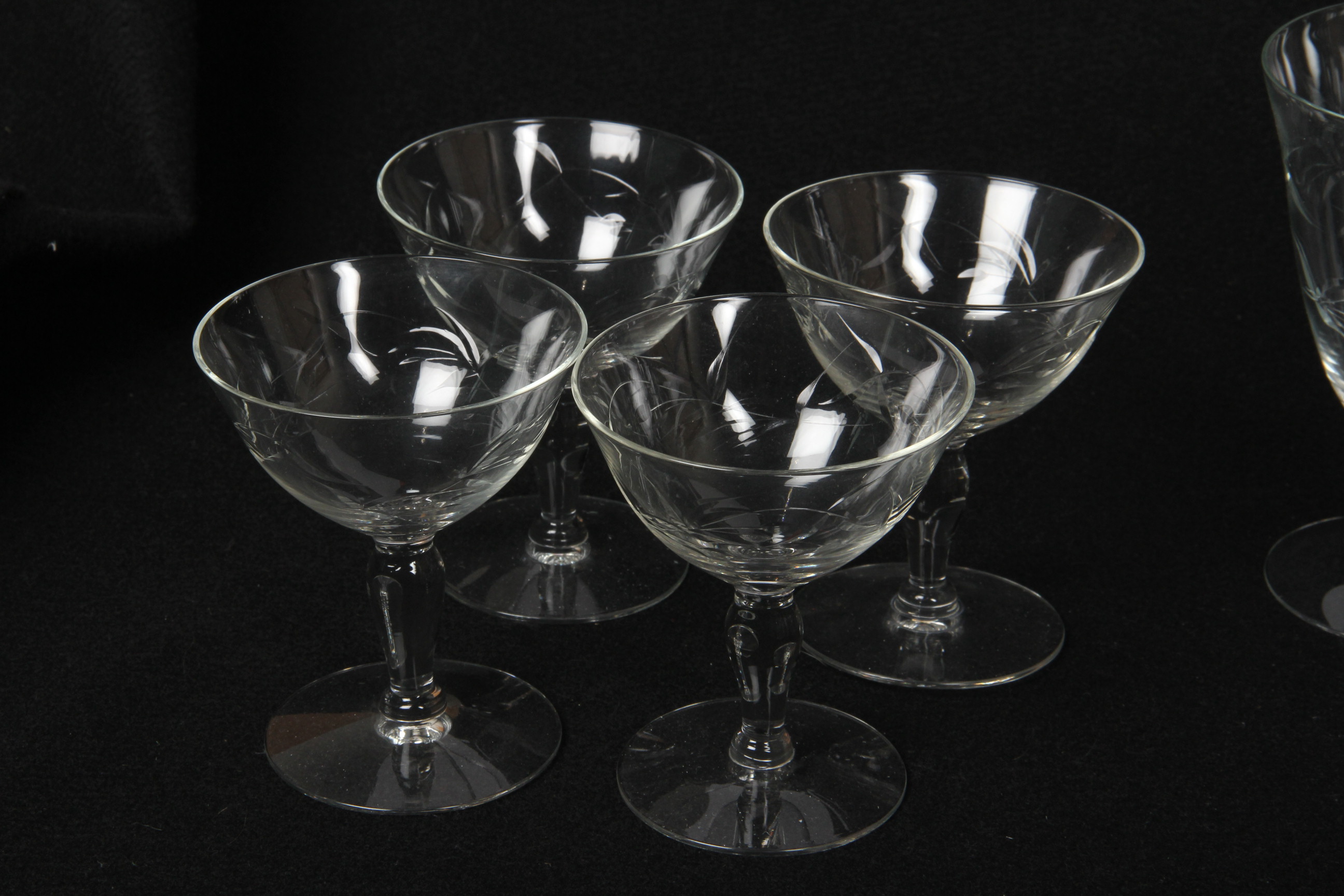 Vintage Etched Crystal Stemware