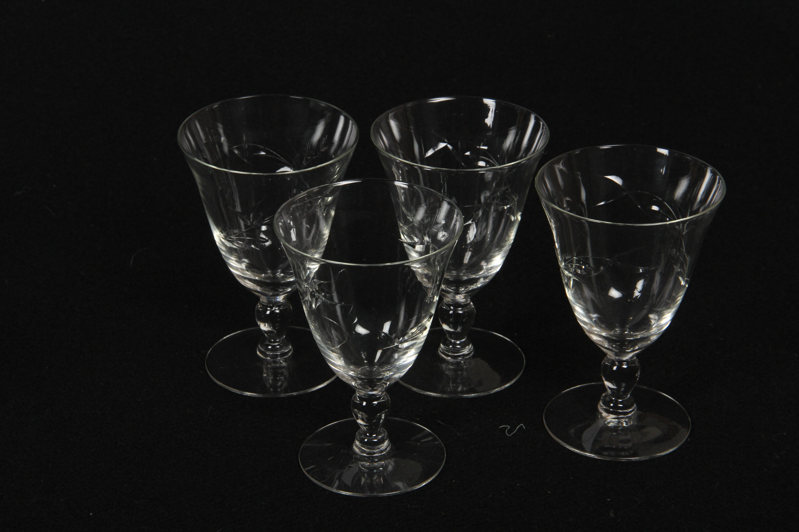 Vintage Etched Crystal Stemware