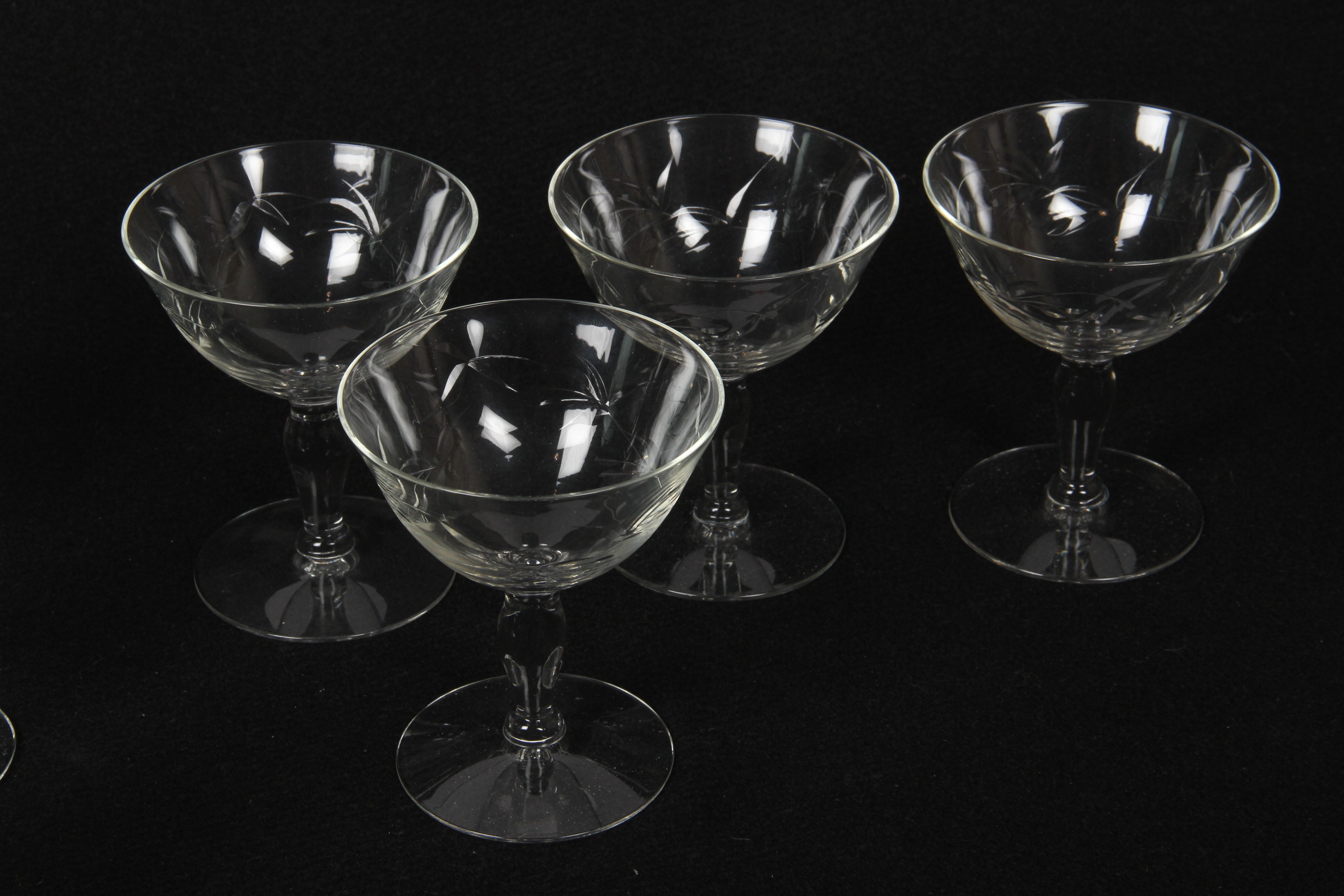 Vintage Etched Crystal Stemware