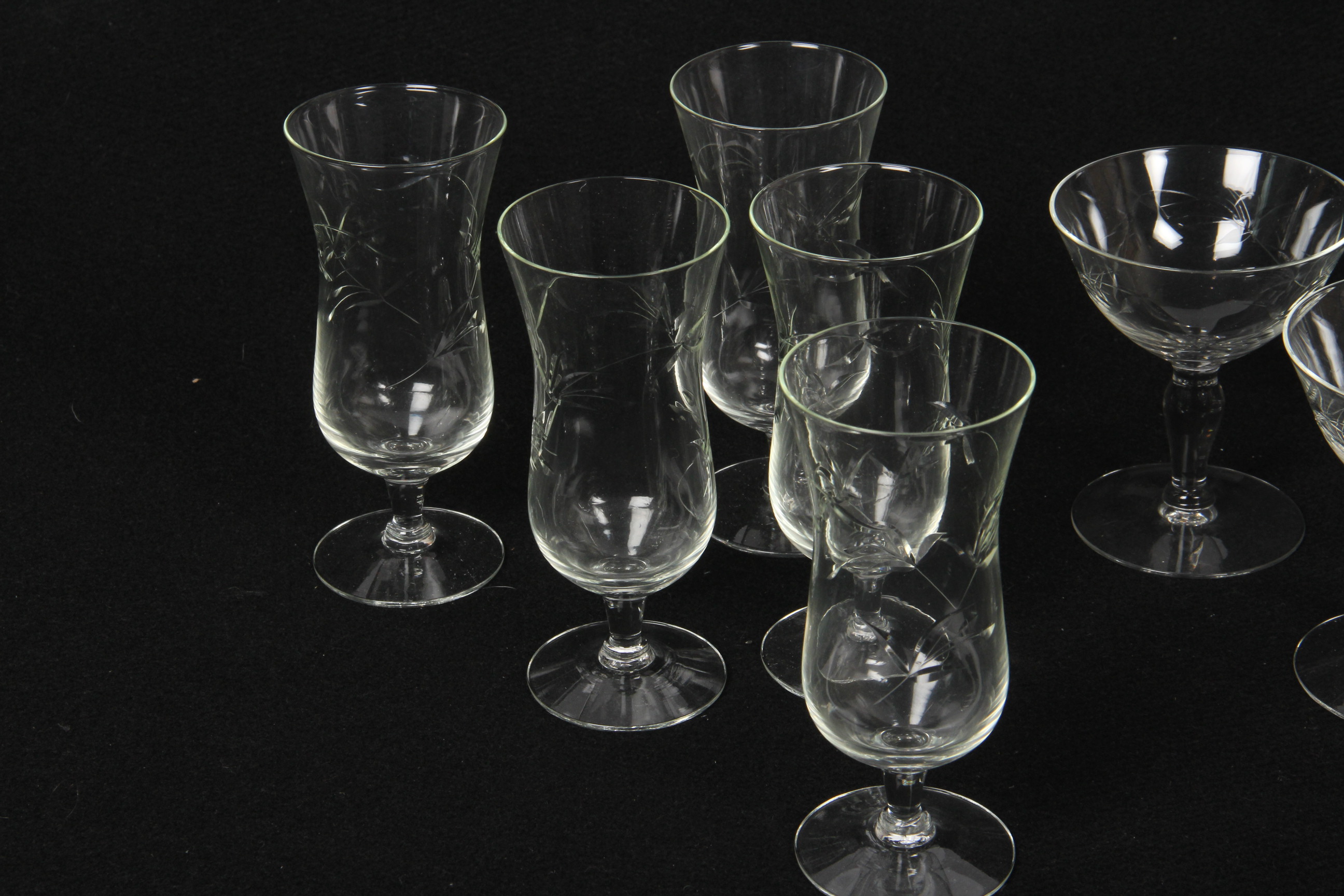 Vintage Etched Crystal Stemware