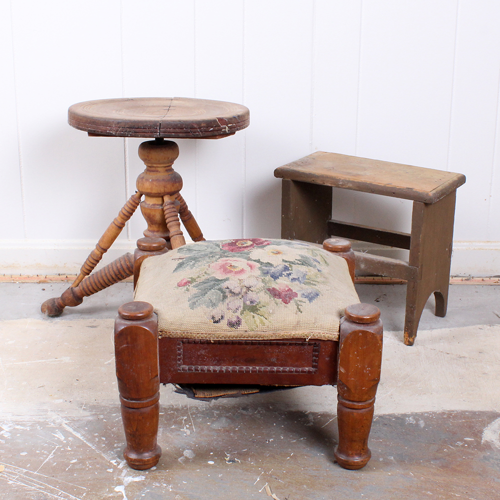 Trio of Wooden Stools