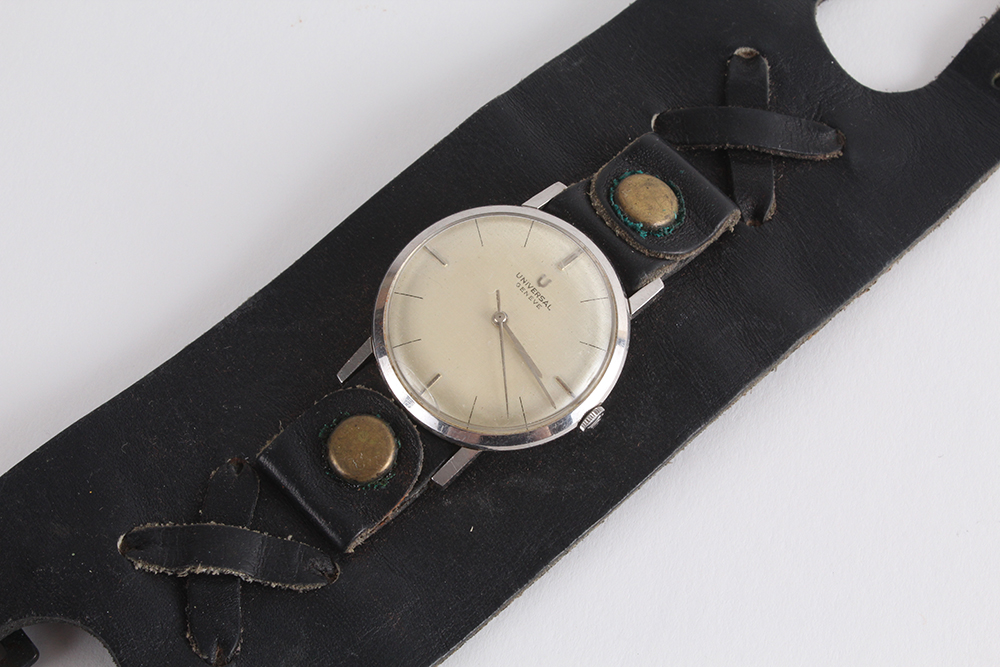 Universal Geneve Leather Band Watch and Bloomingdale's Lexon Watch Face