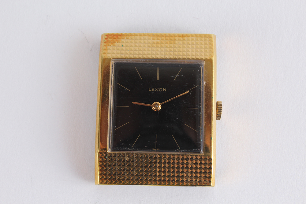 Universal Geneve Leather Band Watch and Bloomingdale's Lexon Watch Face