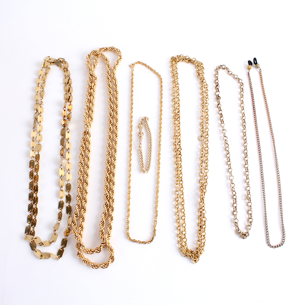 Unadorned Gold Tone Chains