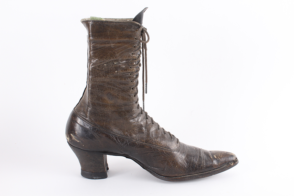 Antique Leather Lace-Front Boots