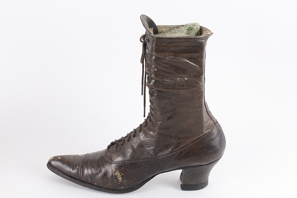 Antique Leather Lace-Front Boots