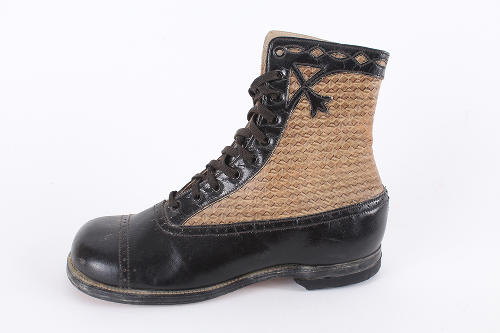 Antique Leather Lace-Front Boots
