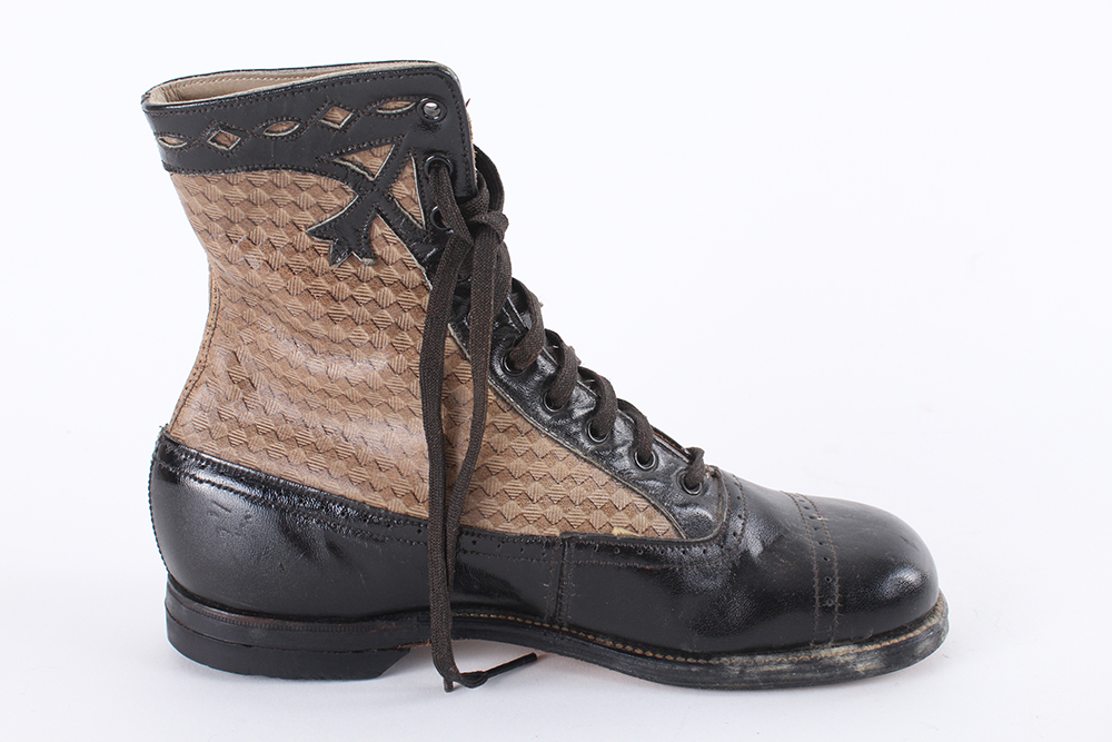 Antique Leather Lace-Front Boots