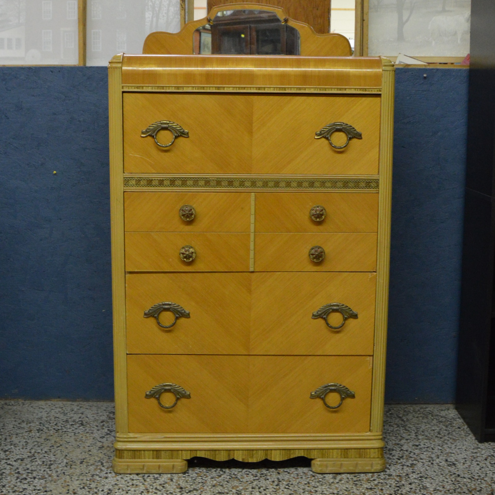 Art Deco Waterfall Chest of Drawers
