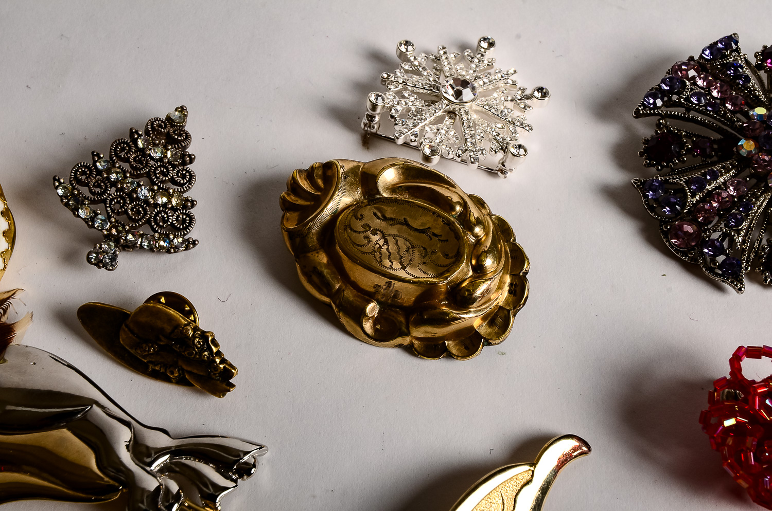 Costume Brooch and Pin Assortment