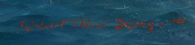 Robert Oliver Skemp Nautical Oil Painting "Clipper Race"