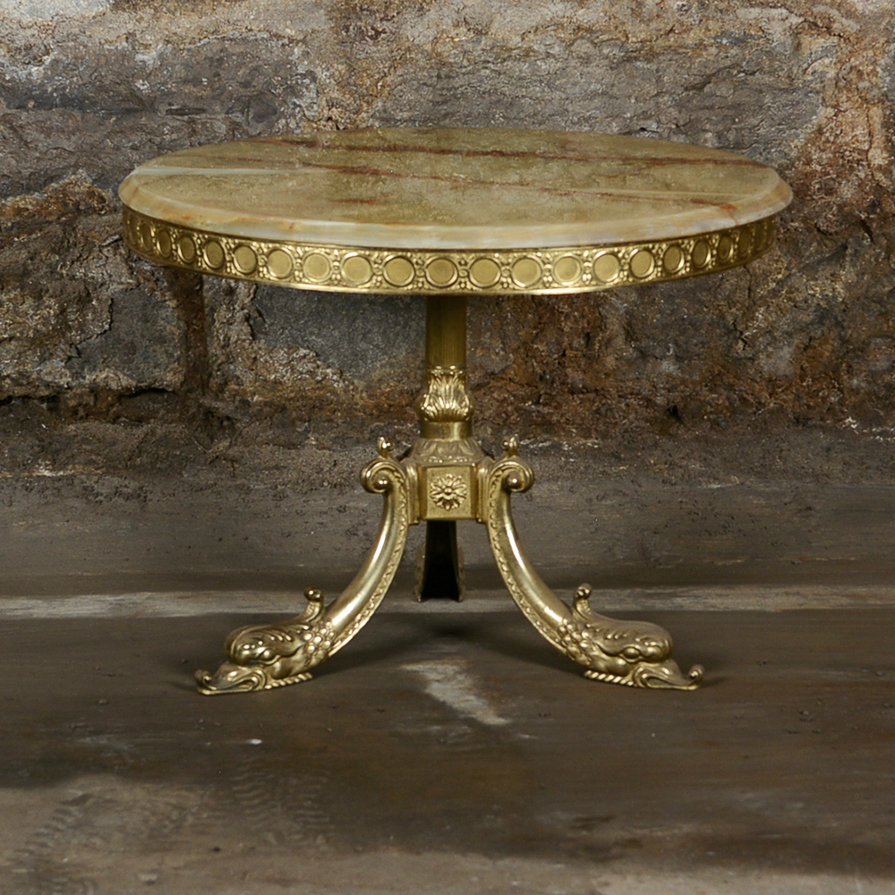 French Style Marble Top Pedestal Table