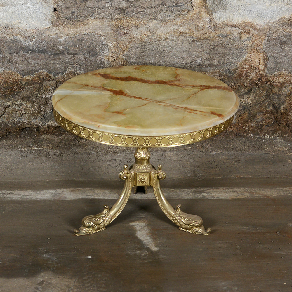 French Style Marble Top Pedestal Table